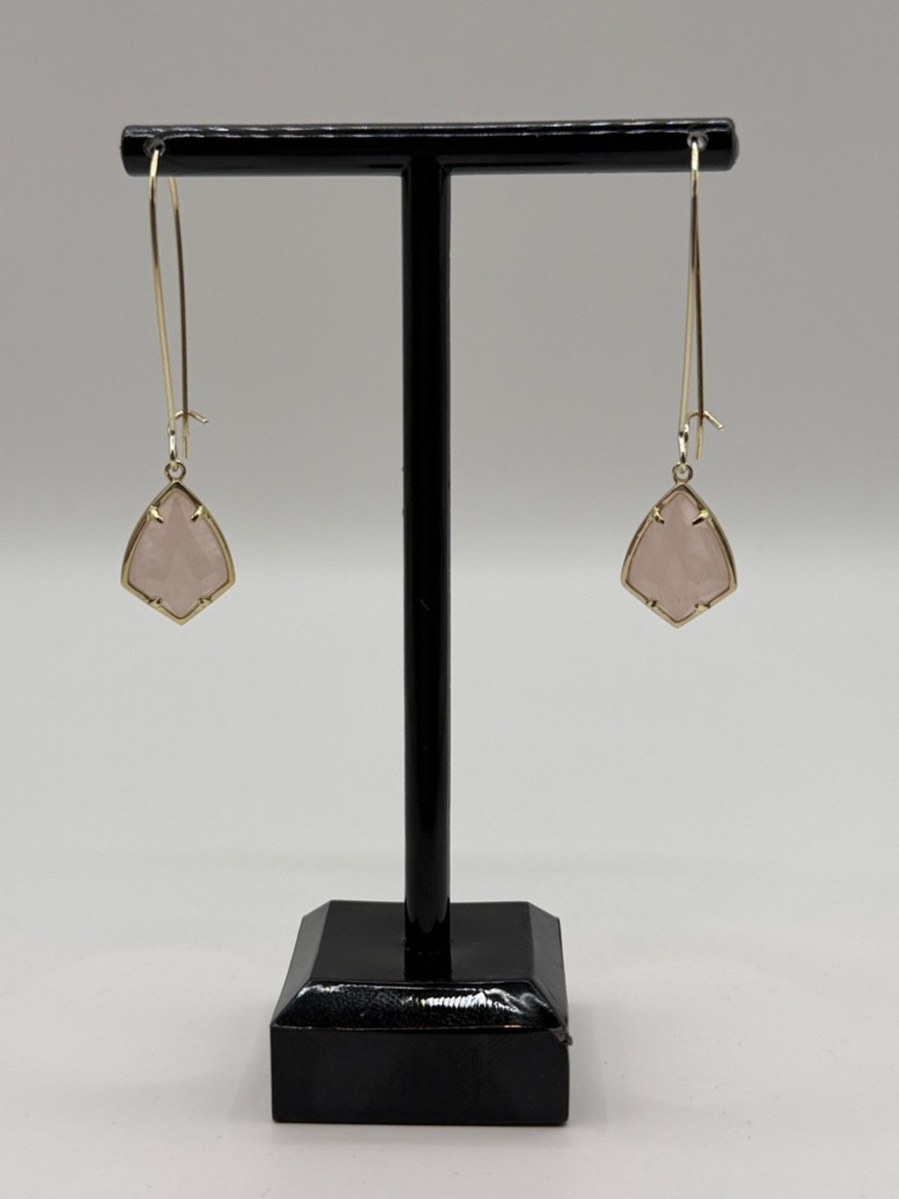 Kendra Scott Gold-Tone Drop Earrings with Pale Pink Stones